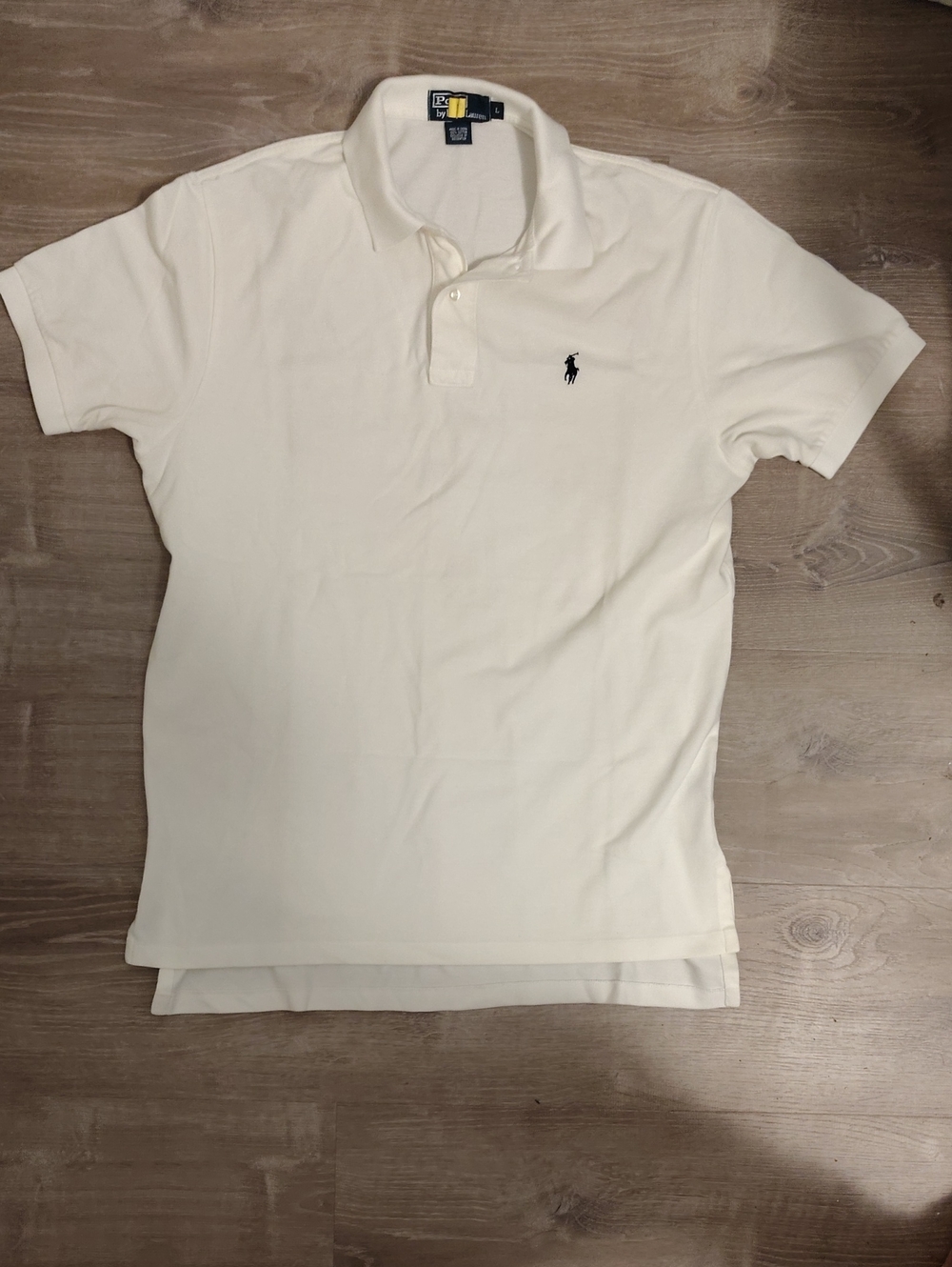 Ralph Lauren Men's Polo Shirt in Cream with Navy Pony